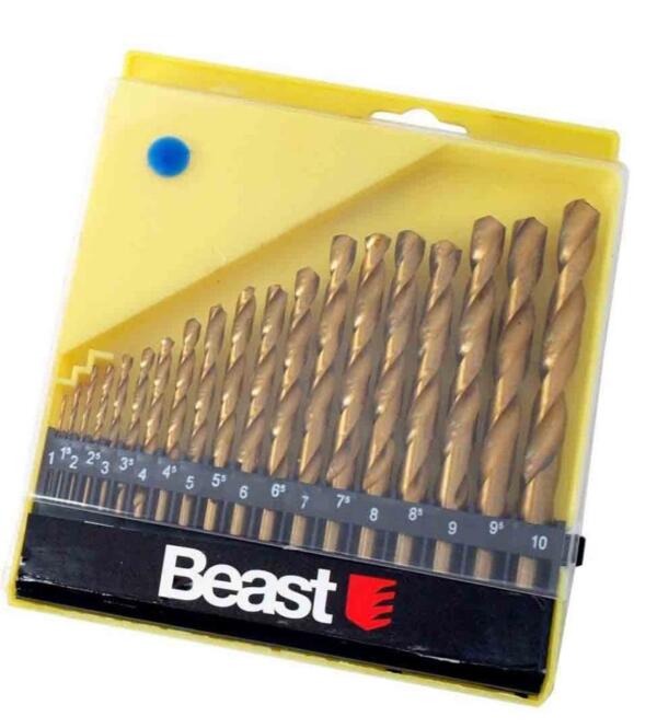 juego brocas titanio 1-10 mm 19 piezas en estuche