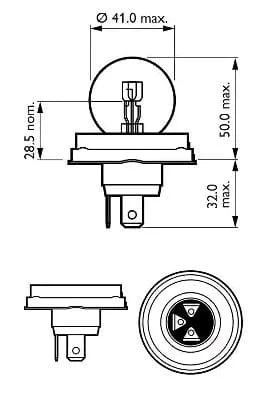 lampara foco europeo r2 12v 45-40w