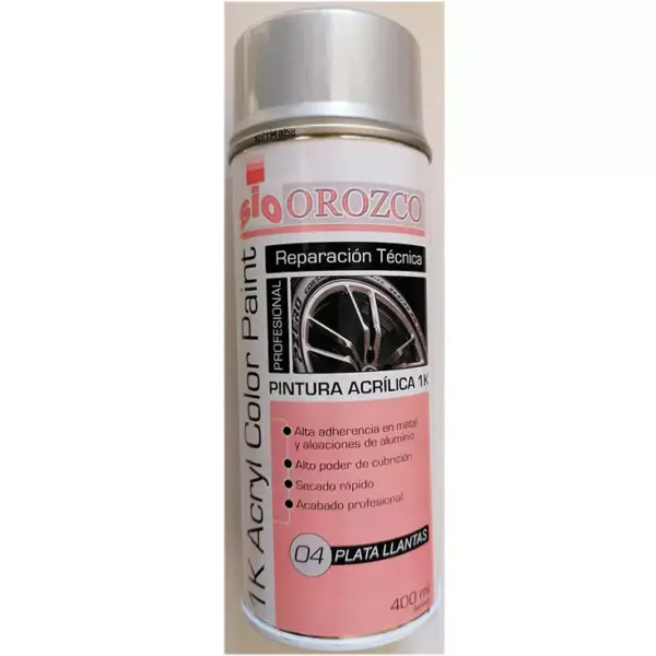 pintura acrilica plata aluminio llantas spray