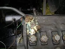 bateria con sulfato en bornes