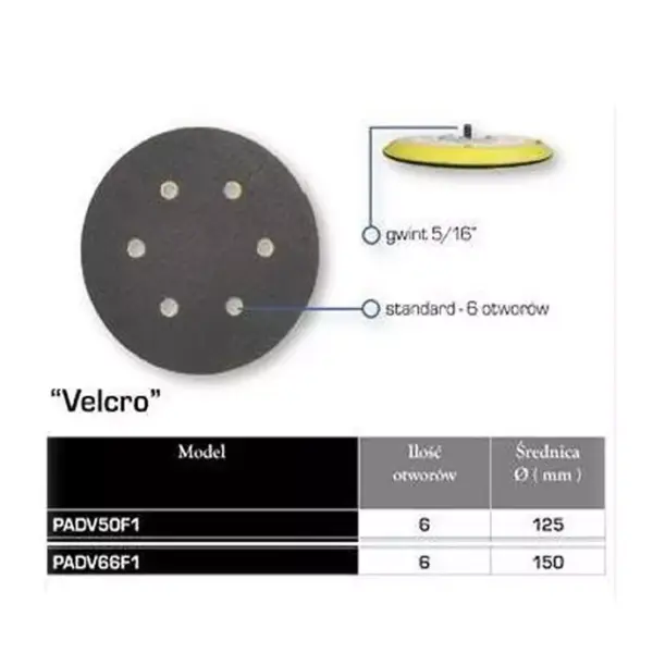 plato lijadora 150mm velcro 6 agujeros sio