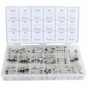 surtido fusibles de cristal para coche en estuche