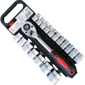 Juego de Llaves Carraca y Vasos 1/2 8-32mm. 19 piezas