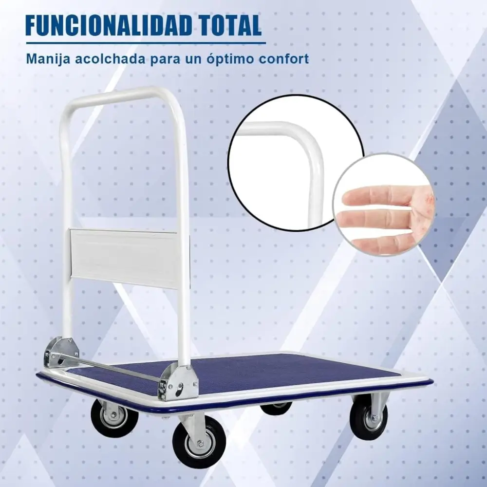 Carro Plegable con Ruedas Transporte de Mano 150 Kg. 4 carro de transporte 150kg