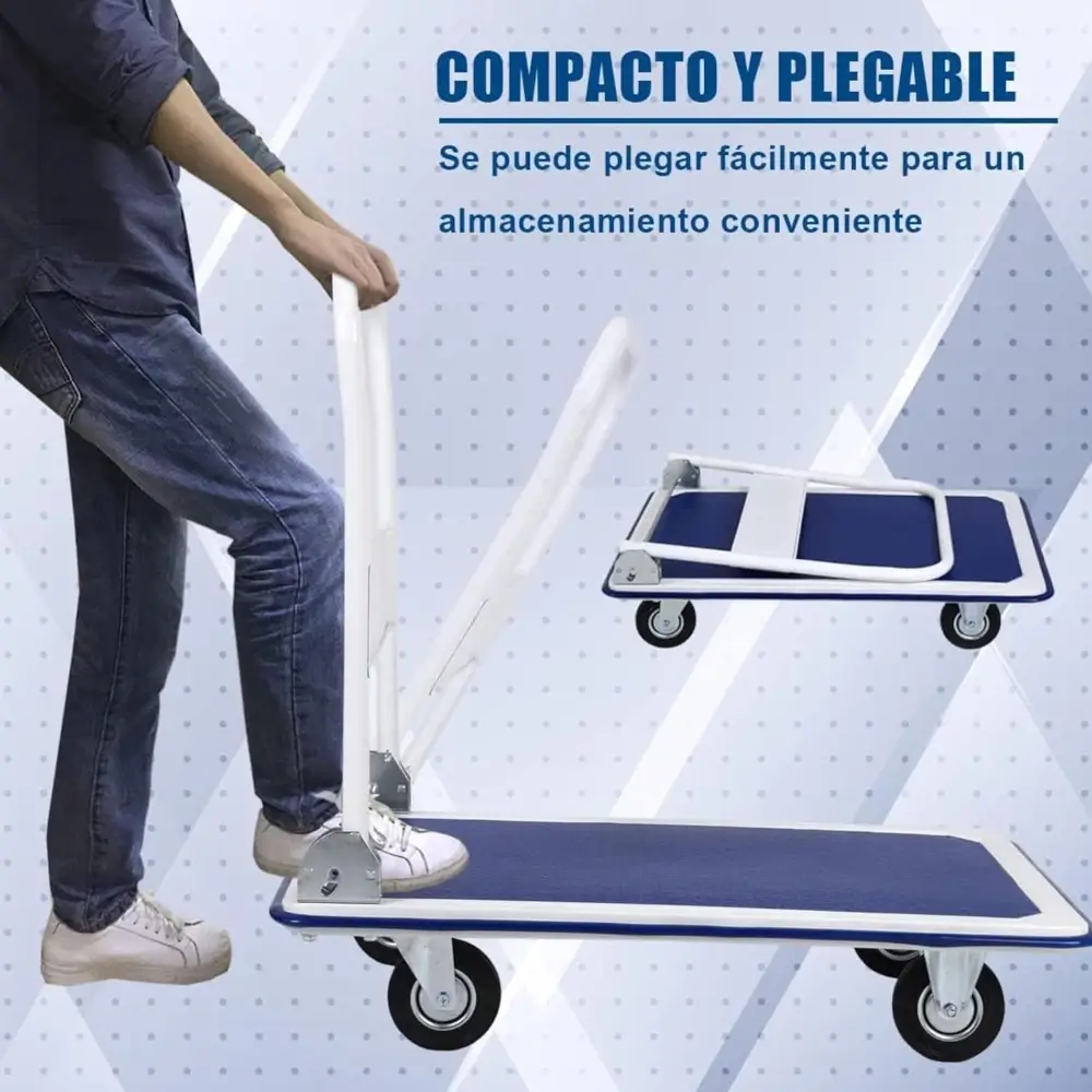Carro Plegable con Ruedas Transporte de Mano 150 Kg. 5 carro de transporte 150kg