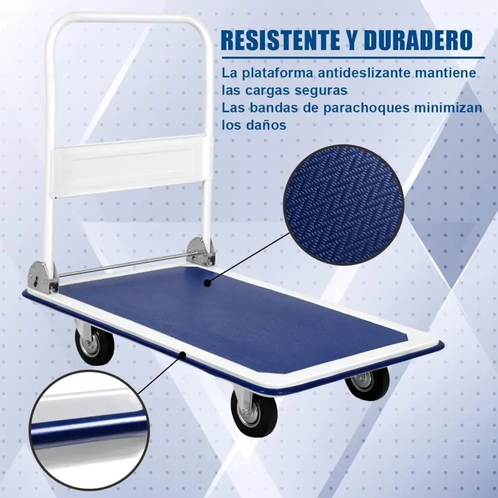 Carro Plegable con Ruedas Transporte de Mano 150 Kg. 6 carro de transporte 150kg
