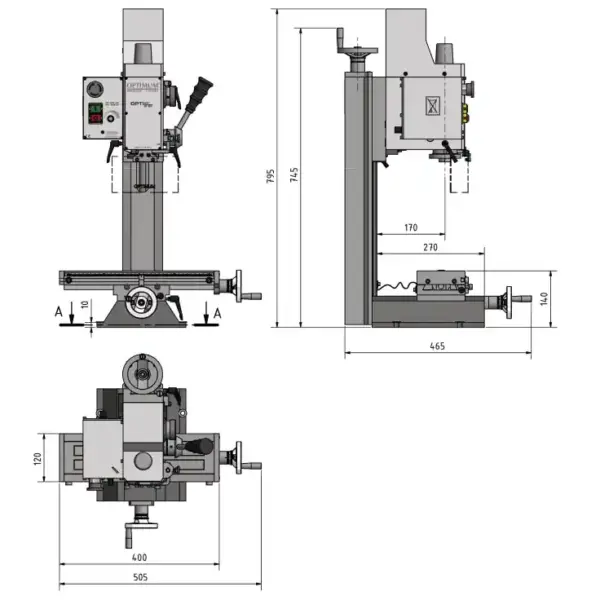 fresadora optimum bf 16 vario 4