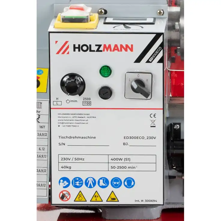 Torno para metal con variador electrónico Holzmann ED300ECO_230V - Máquinas  y Herramientas online