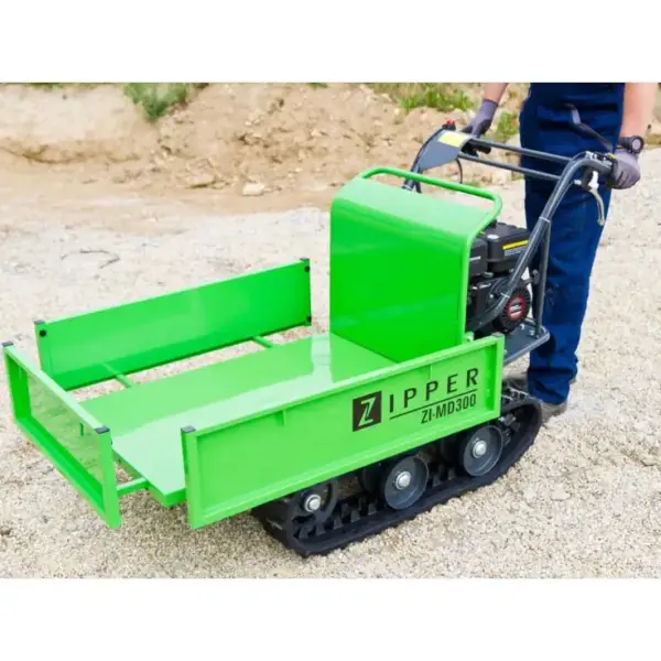 mini dumper de orugas con quitanieves zipper md300