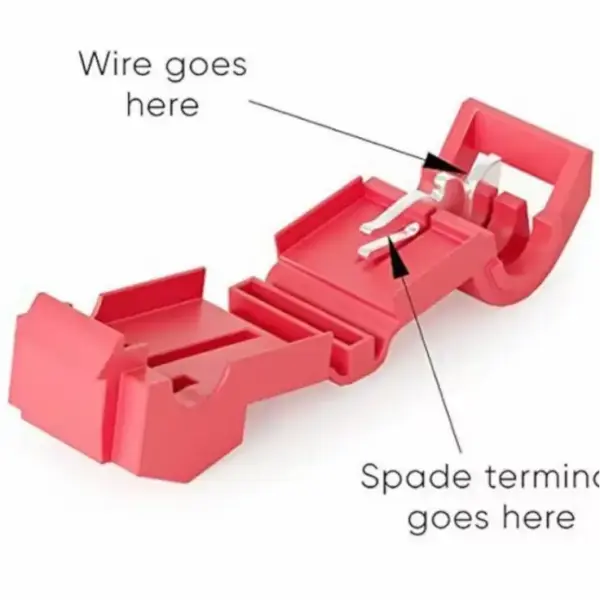 conector de derivacion rapida robacorrientes con terminal rojo