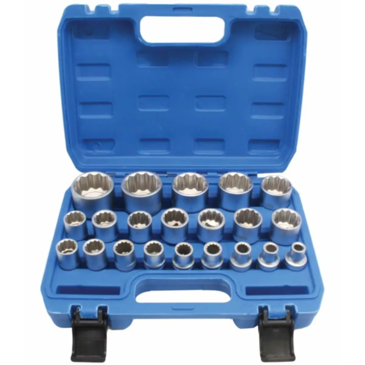 Juego Llaves de Vaso 1/2" Poligonales 12 Cantos 21 Piezas 1 juego llaves vaso 1-2 poligonales 12 cantos 21 pz sio